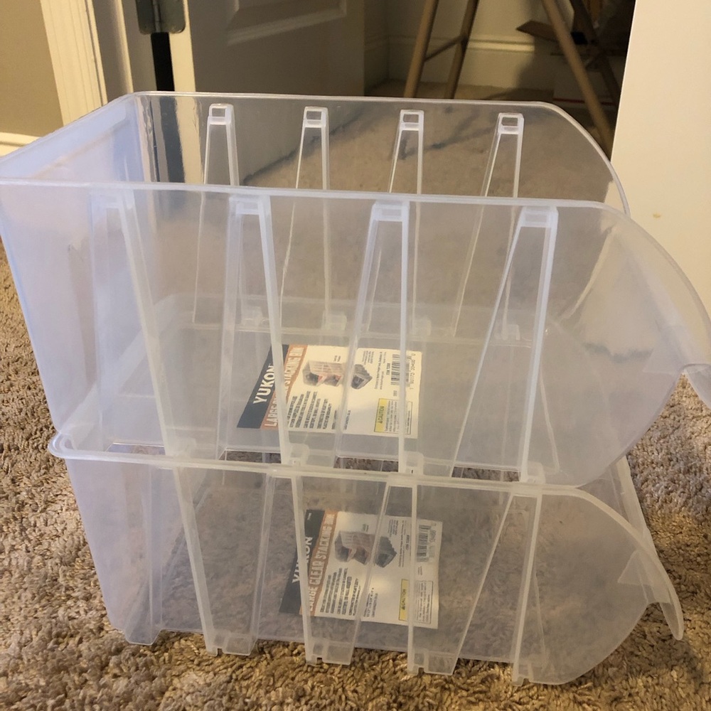 Clear Stackable Storage Bins - Picture 2 of 7